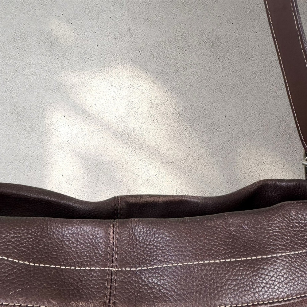Coach F15064 Brown Pebbled Leather Slouchy Hobo Shoulder Crossbody Bag - Picture 7 of 10